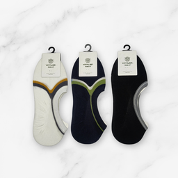 [10059] - 3 Pairs Women’s High-Cotton Low-Cut Ankle Socks – Breathable Stripes/Plain & Everyday Comfort 