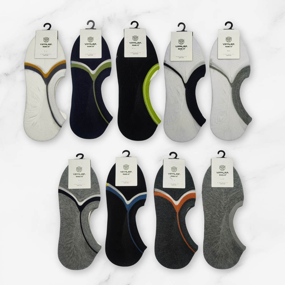 [10059] - 3 Pairs Women’s High-Cotton Low-Cut Ankle Socks – Breathable Stripes/Plain & Everyday Comfort _1