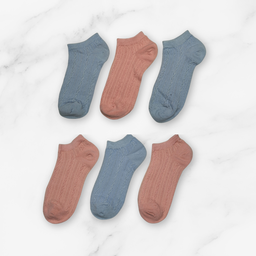 [10055] - 3 Pairs Women’s Cotton Blend Low-Cut Ankle Socks – Soft, Breathable & Everyday Comfort 