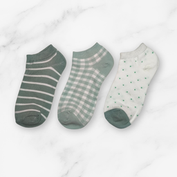 [10053] - 3 Pairs Women’s Cotton Blend Low-Cut Ankle Socks – Breathable, Trendy & Everyday Comfort 