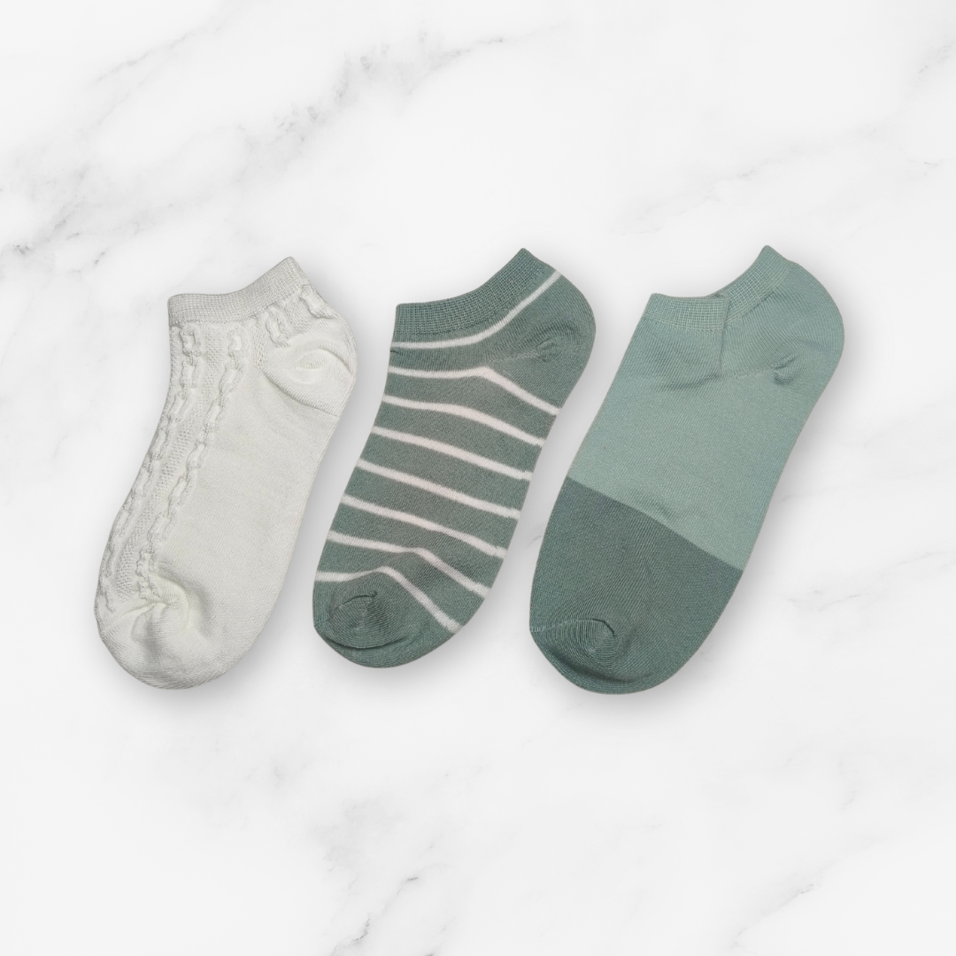[10053] - 3 Pairs Women’s Cotton Blend Low-Cut Ankle Socks – Breathable, Trendy & Everyday Comfort _4