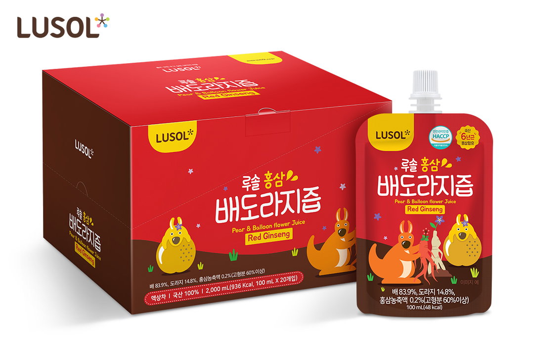 **STARBUY** Korean Red Ginseng Pear Balloon Flower Juice Rich Carton (20pcs)