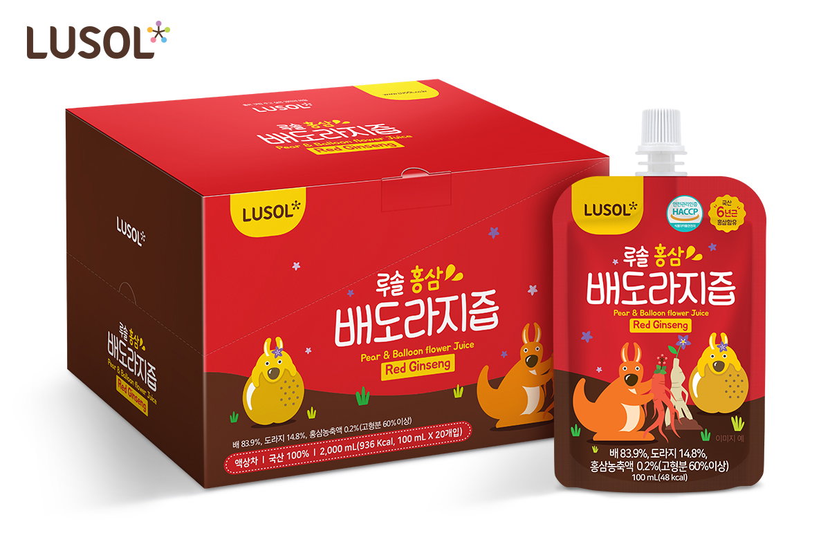 **STARBUY** Korean Red Ginseng Pear Balloon Flower Juice Rich Carton (20pcs)_0