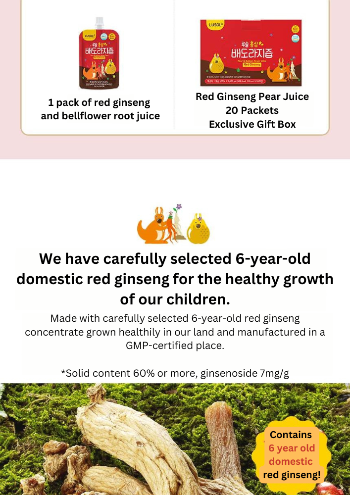 **STARBUY** Korean Red Ginseng Pear Balloon Flower Juice Rich Carton (20pcs)_4