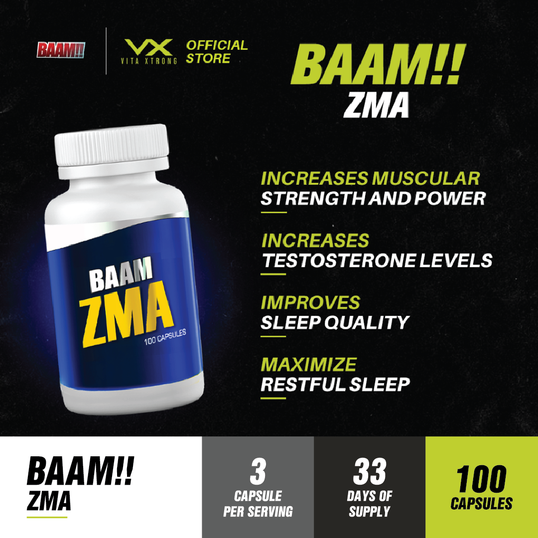 BAAM!!™ ZMA (100 Caps) | Zinc, Magnesium & Vitamin B6 | Sleep, Recovery & Hormonal Support | Muscle Growth Performance_2
