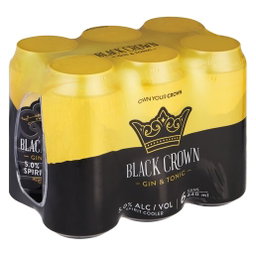 Black Crown Gin & Tonic Can 6 x 440ml