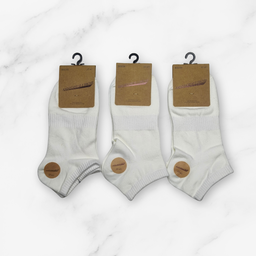 [10120] - 3 Pairs Women’s Cotton Blend Low-Cut Ankle Socks – Antibacterial, Odor-Resistant & Breathable 