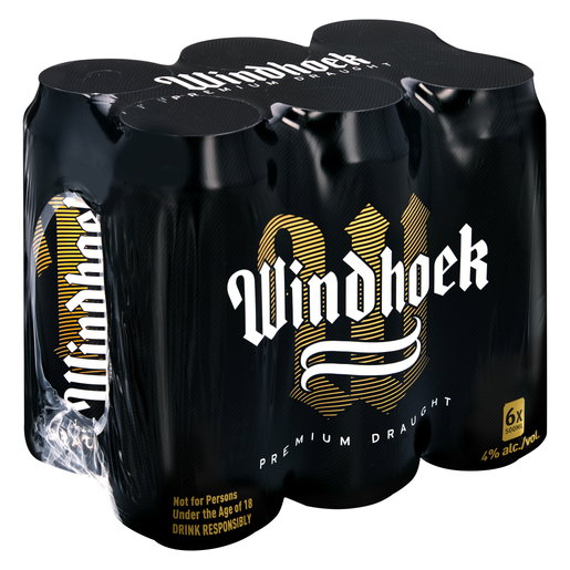 Windhoek Premium Draught Beer Cans 6 x 500ml_0