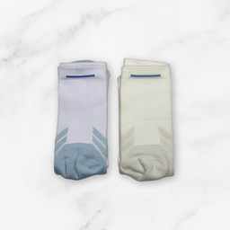 [10116] - 2 Pairs Men’s Cotton Blend Basketball High-Cut Crew Socks – Cushioned, Breathable & Sweat-Absorbing 