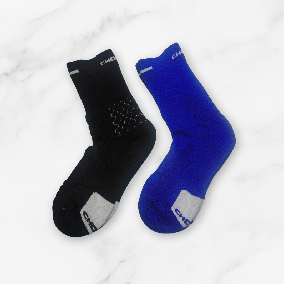 [10115] - 2 Pairs Men’s Cotton Blend High-Cut Crew Socks – Cushioned, Sweat-Absorbing & Breathable _4