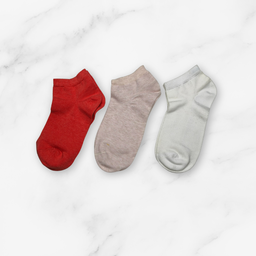 [10111] - 3 Pairs Women’s Cotton Blend Low-Cut Ankle Socks – Soft, Breathable & Everyday Comfort 