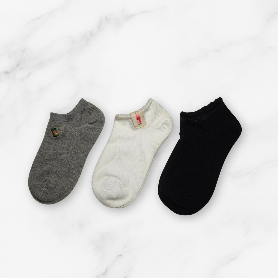 [10111] - 3 Pairs Women’s Cotton Blend Low-Cut Ankle Socks – Soft, Breathable & Everyday Comfort _11