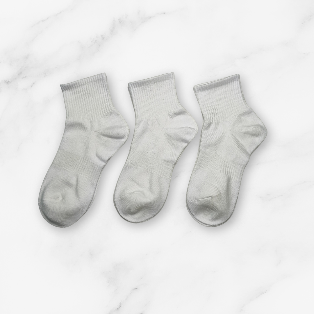[10110] - 5 Pairs Men’s Cotton Blend Crew Socks – Breathable, Sweat-Absorbing & Minimal _2