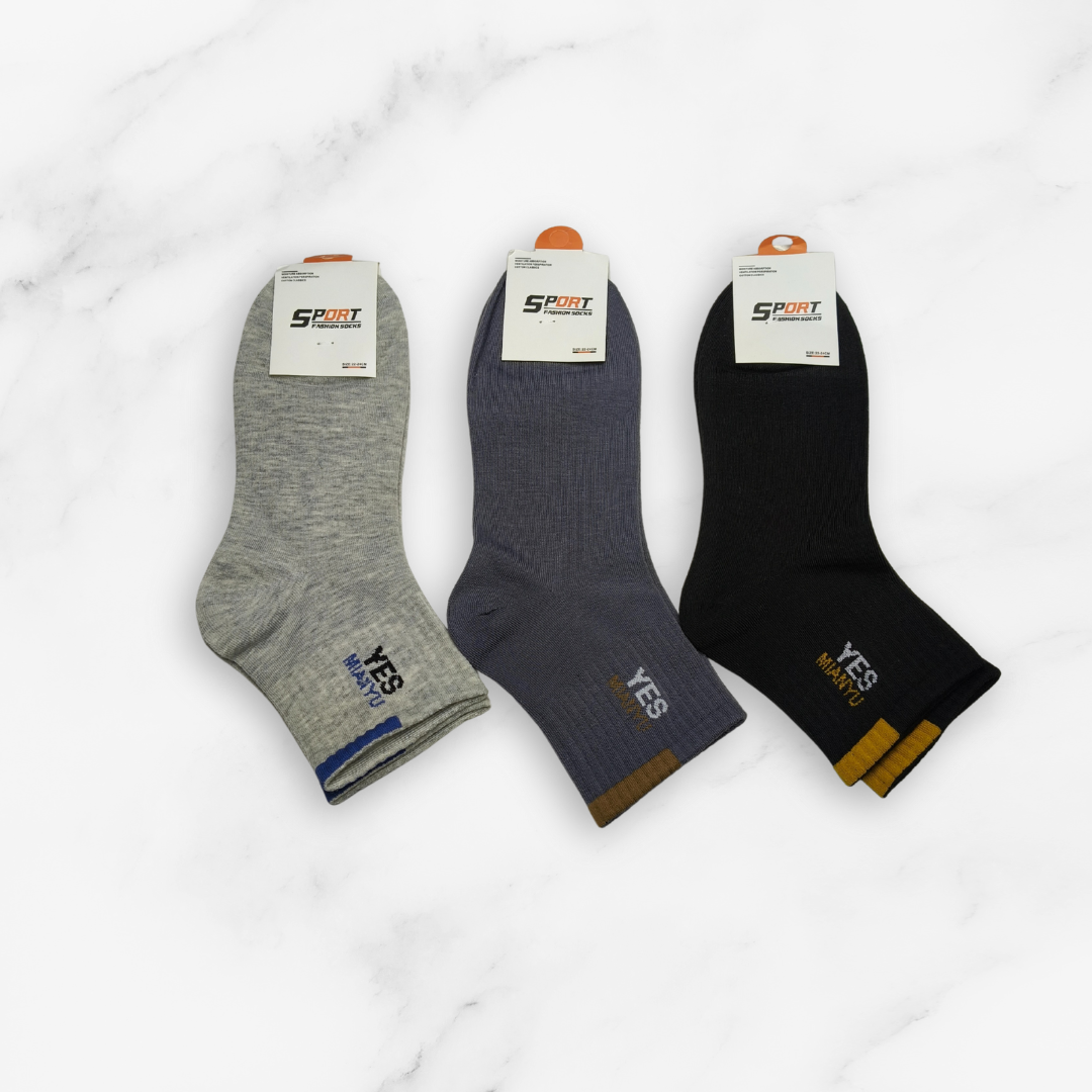 [10107] - 3 Pairs Men’s High-Cotton Crew Socks – Breathable, Sweat-Absorbing & Everyday Comfort _5