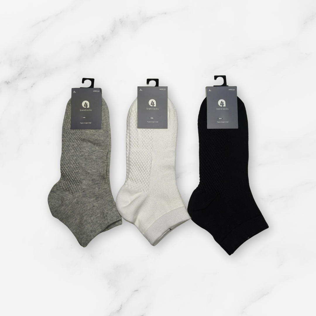[10106] - 3 Pairs Men’s Cotton Blend Crew Socks – Odor-Resistant, Cushioned Sole & Breathable _3