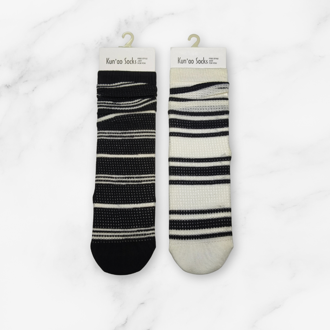 [10094] - 2 Pairs Women’s Bamboo High-Cut Crew Socks – Soft, Breathable & Eco-Friendly Comfort _10