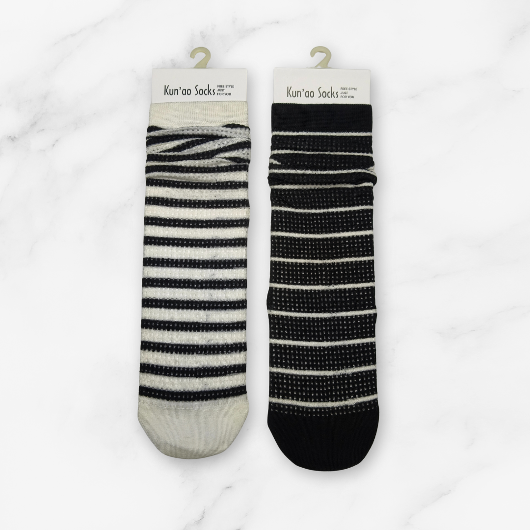 [10094] - 2 Pairs Women’s Bamboo High-Cut Crew Socks – Soft, Breathable & Eco-Friendly Comfort _11