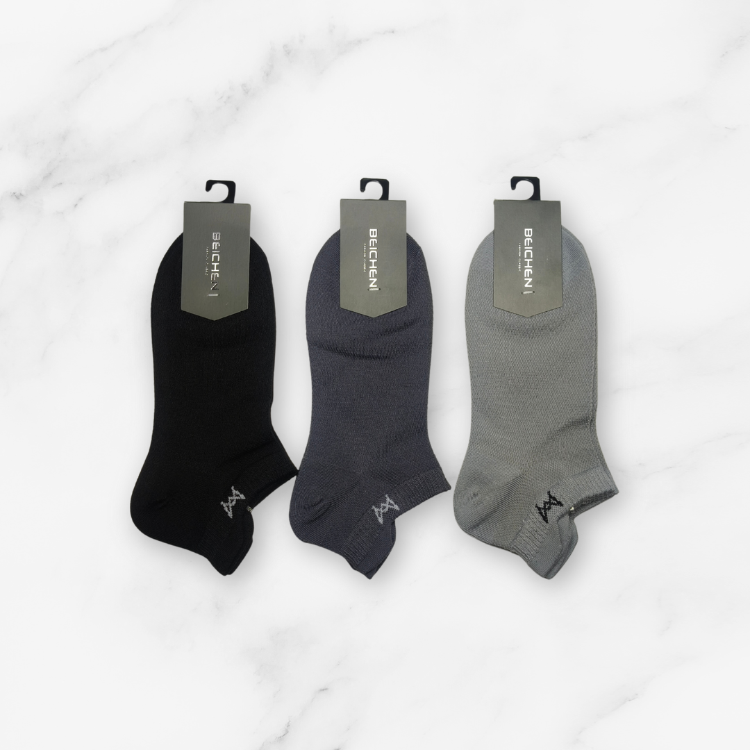 [10090] - 3 Pairs Men’s Cotton Blend Low-Cut Ankle Socks – Breathable, Sporty & Everyday Comfort _4