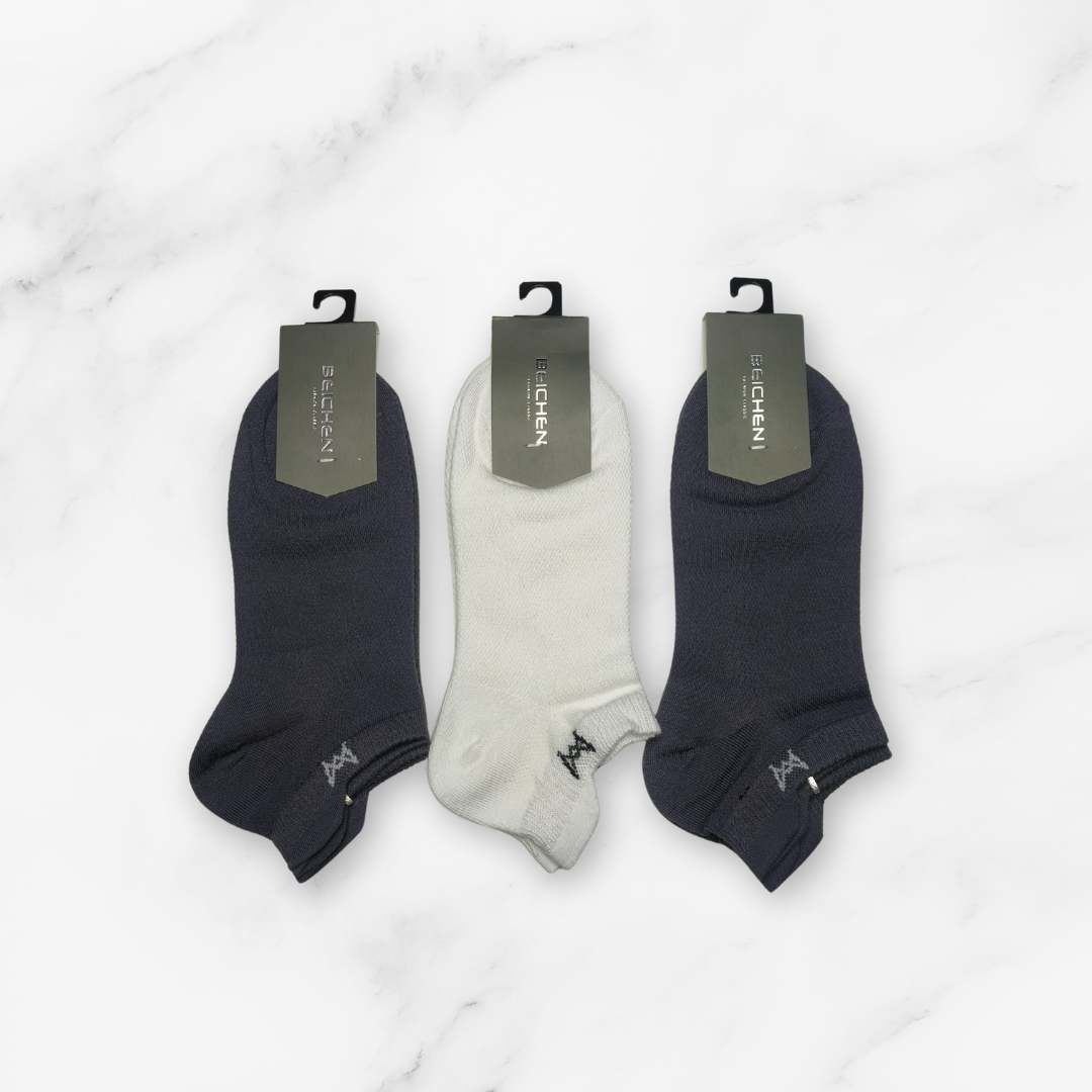[10090] - 3 Pairs Men’s Cotton Blend Low-Cut Ankle Socks – Breathable, Sporty & Everyday Comfort _5