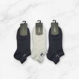 [10090] - 3 Pairs Men’s Cotton Blend Low-Cut Ankle Socks – Breathable, Sporty & Everyday Comfort 