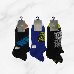 [10084] - 3 Pairs Men’s High-Cotton Low-Cut Ankle Socks – Odor-Resistant, Breathable & Everyday Comfort 