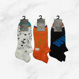 [10084] - 3 Pairs Men’s High-Cotton Low-Cut Ankle Socks – Odor-Resistant, Breathable & Everyday Comfort 