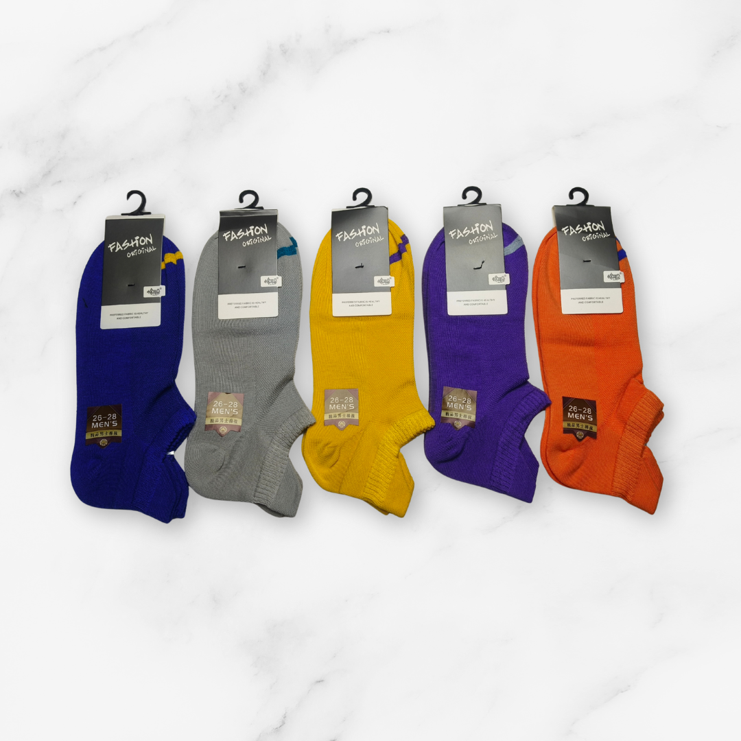 [10082] - 5 Pairs Men’s High-Cotton Low-Cut Ankle Socks – Breathable & Everyday Comfort _8