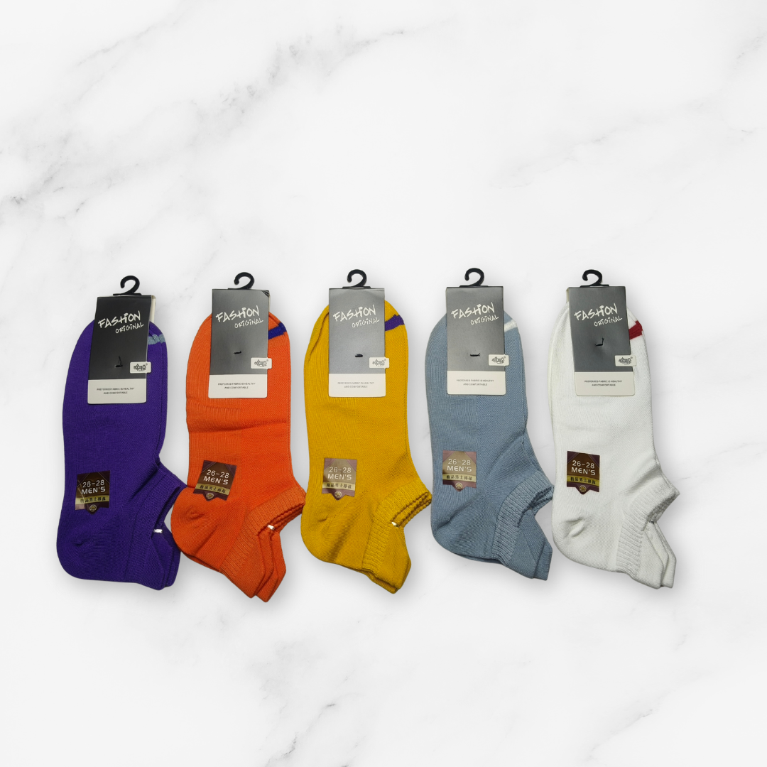 [10082] - 5 Pairs Men’s High-Cotton Low-Cut Ankle Socks – Breathable & Everyday Comfort _9