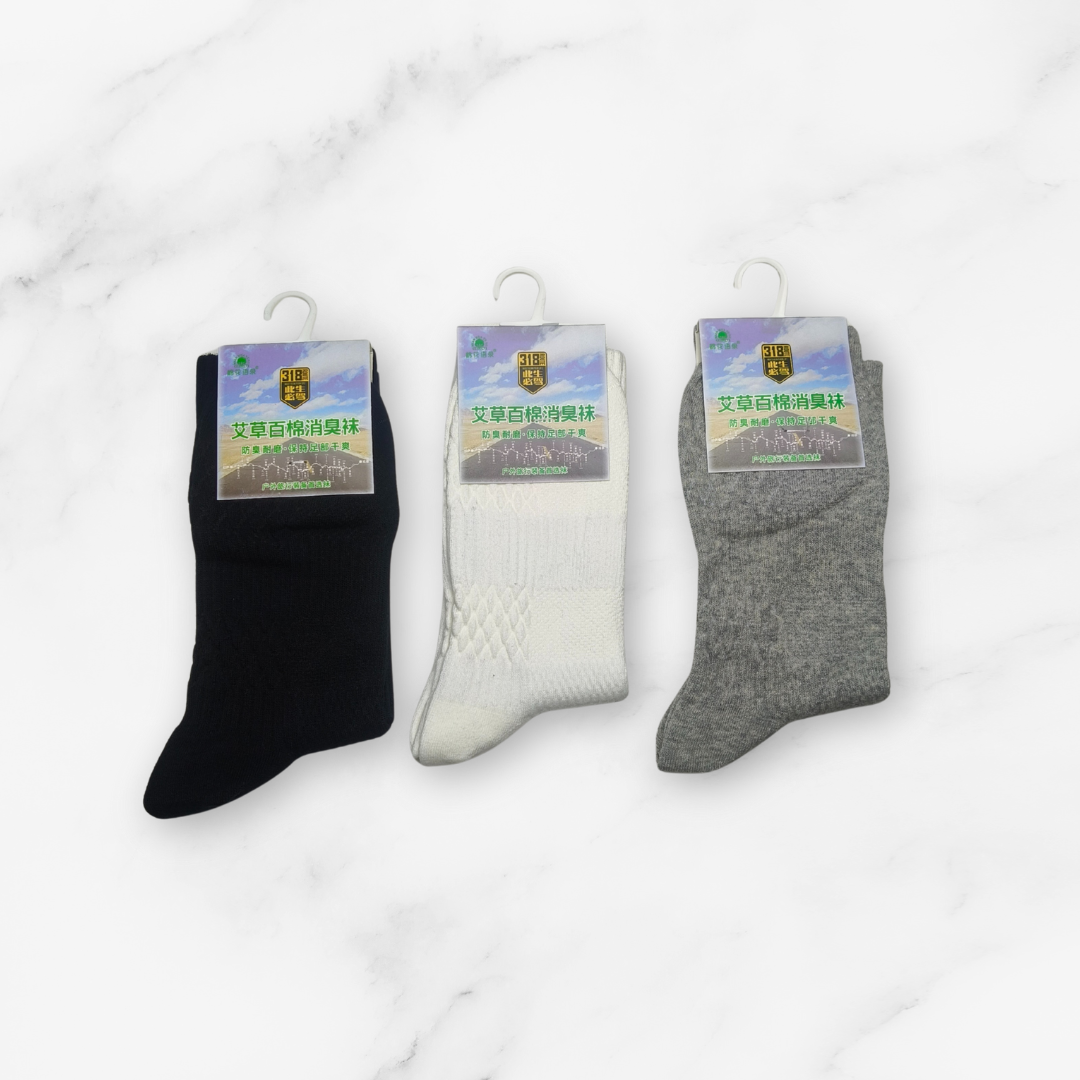 [10080] - 3 Pairs Men’s High-Cotton High-Cut Crew Socks – Odor-Resistant, Breathable & Everyday Comfort _5