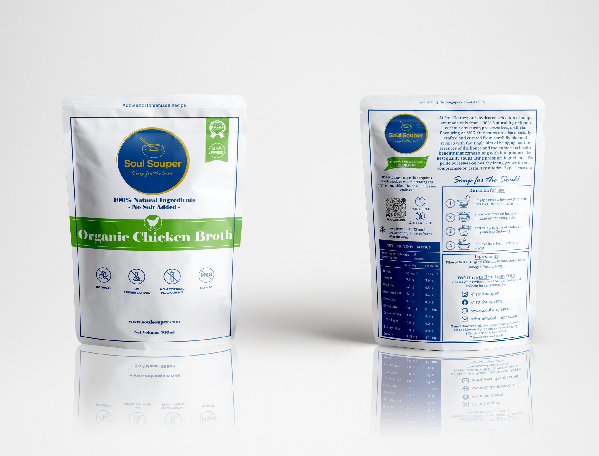 Organic Chicken Bone Broth - 500ml (Salted/Unsalted)_2