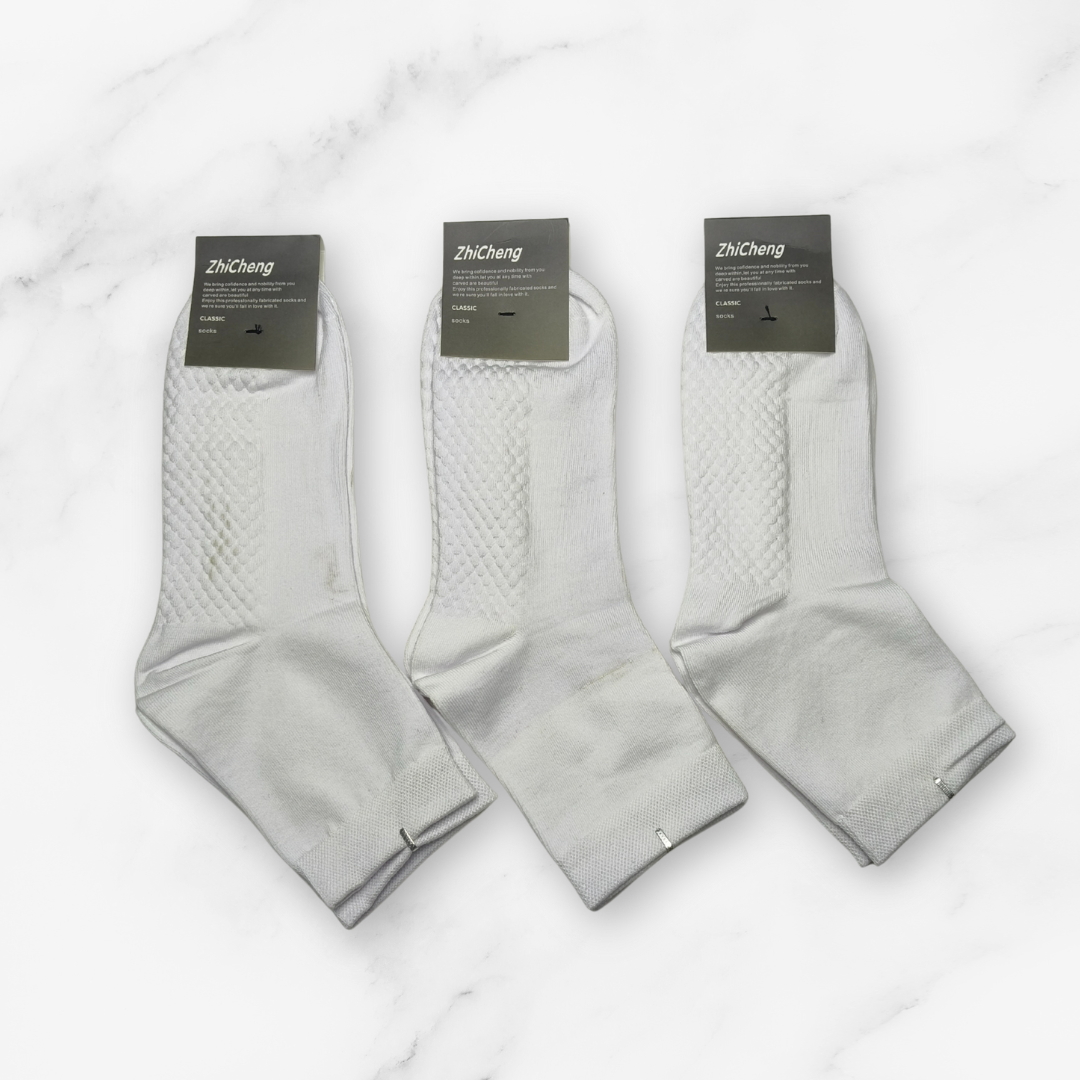 [10066] - 3 Pairs Men’s Cotton Blend Crew Socks – Odor-Resistant, Breathable & Everyday Comfort _4