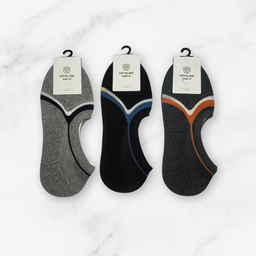 [10059] - 3 Pairs Women’s High-Cotton Low-Cut Ankle Socks – Breathable Stripes/Plain & Everyday Comfort 