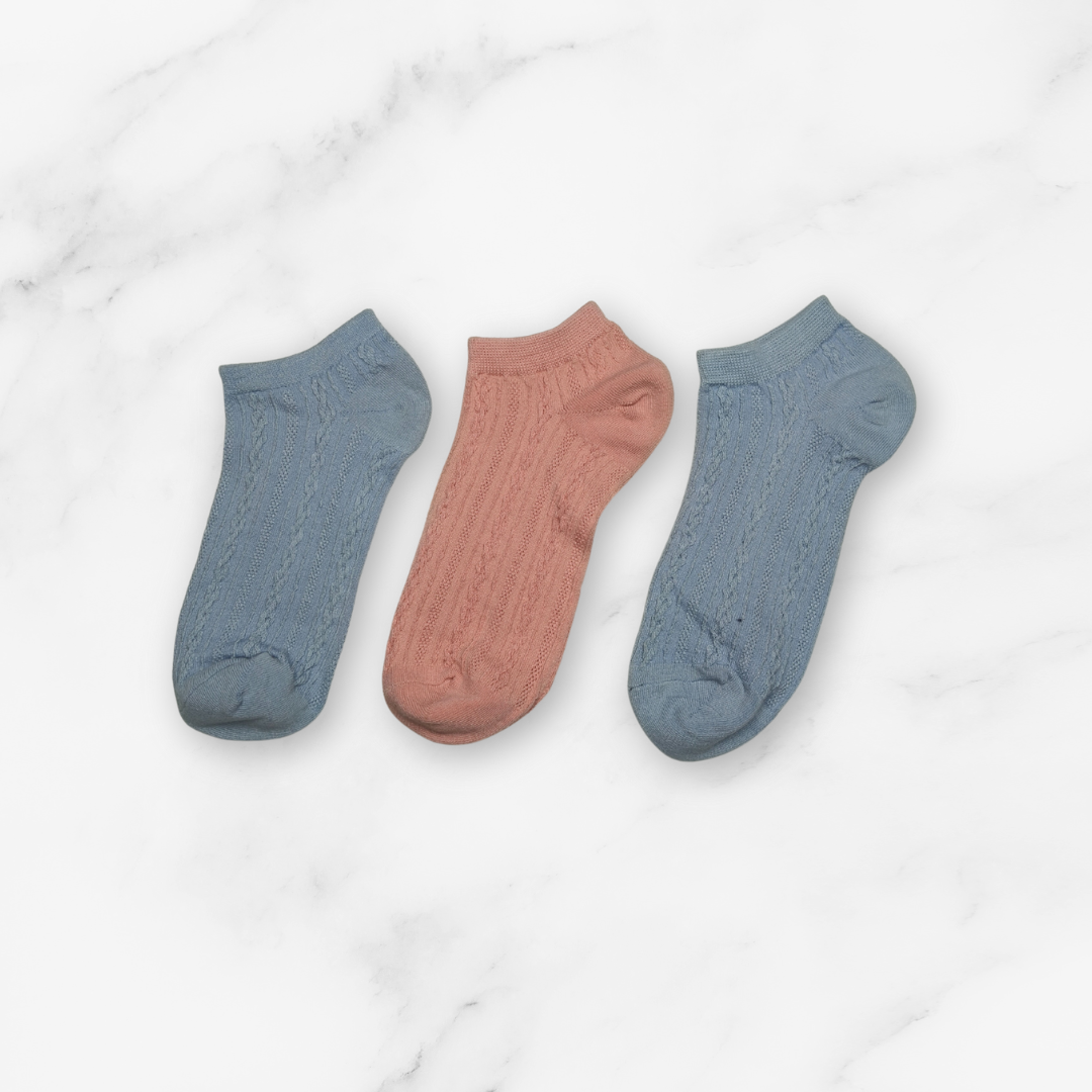 [10055] - 3 Pairs Women’s Cotton Blend Low-Cut Ankle Socks – Soft, Breathable & Everyday Comfort _4