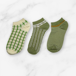 [10054] - 3 Pairs Women’s Cotton Blend Low-Cut Ankle Socks – Breathable, Minimal & Everyday Comfort 