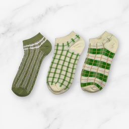 [10054] - 3 Pairs Women’s Cotton Blend Low-Cut Ankle Socks – Breathable, Minimal & Everyday Comfort 