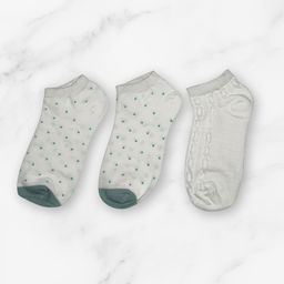 [10053] - 3 Pairs Women’s Cotton Blend Low-Cut Ankle Socks – Breathable, Trendy & Everyday Comfort 