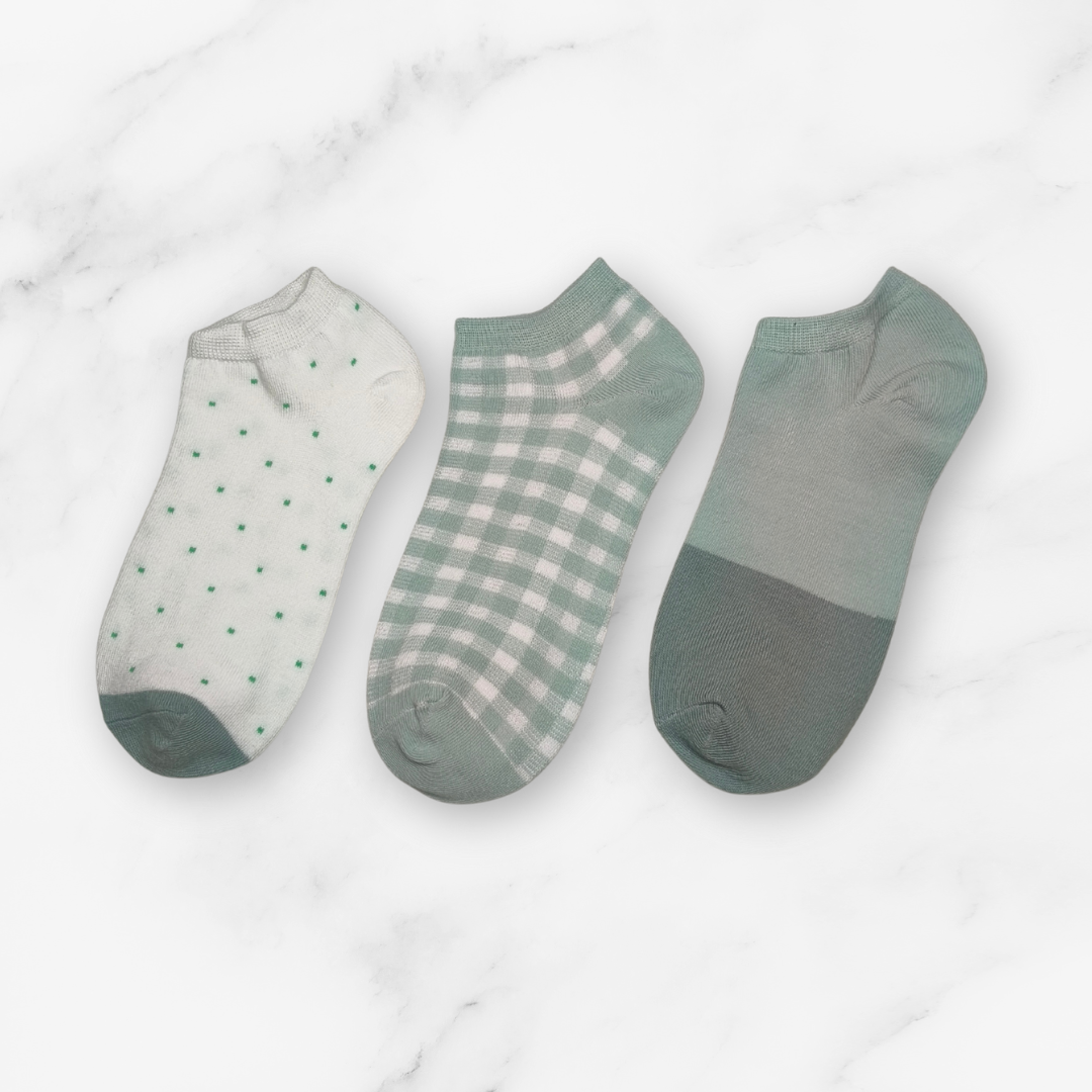 [10053] - 3 Pairs Women’s Cotton Blend Low-Cut Ankle Socks – Breathable, Trendy & Everyday Comfort _11