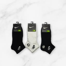 [10199] - 3 Pairs Men’s Cotton Crew Socks – Breathable, Sweat-Absorbing & Minimal 