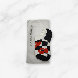 [10192] - 2 Pairs Women’s High-Cotton Low-Cut Ankle Socks – Breathable Shapes/Stripes & Trendy Graphics 