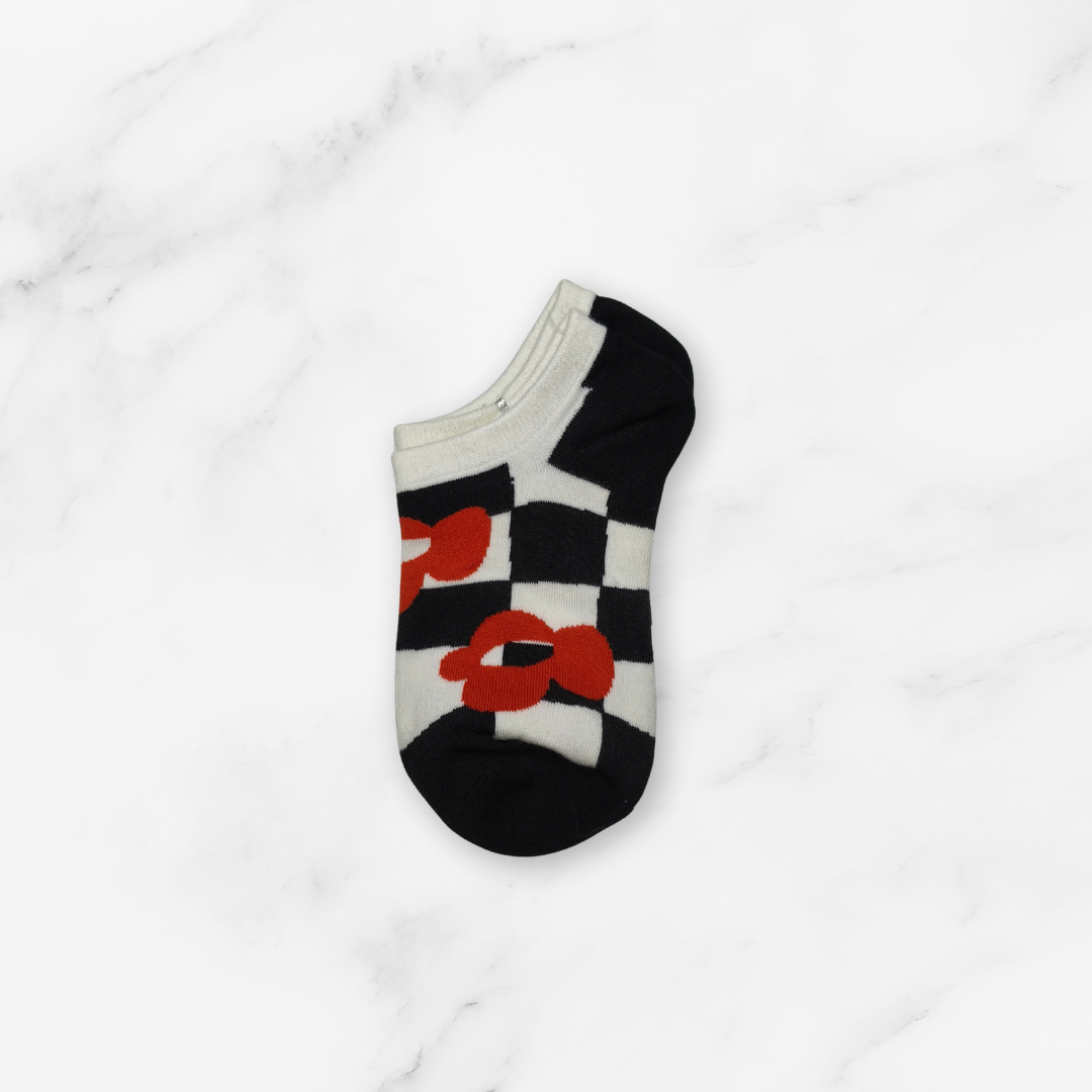 [10192] - 2 Pairs Women’s High-Cotton Low-Cut Ankle Socks – Breathable Shapes/Stripes & Trendy Graphics _6