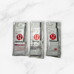 [10189] - 3 Pairs Lululemon Women’s Cotton Blend Crew Socks – Breathable, Sweat-Absorbing & Minimal 