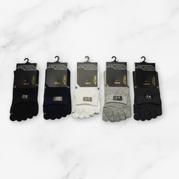 [10180] - 2 or 3 Pairs Men’s Cotton Crew Toe Socks – Breathable & Sweat-Absorbing 