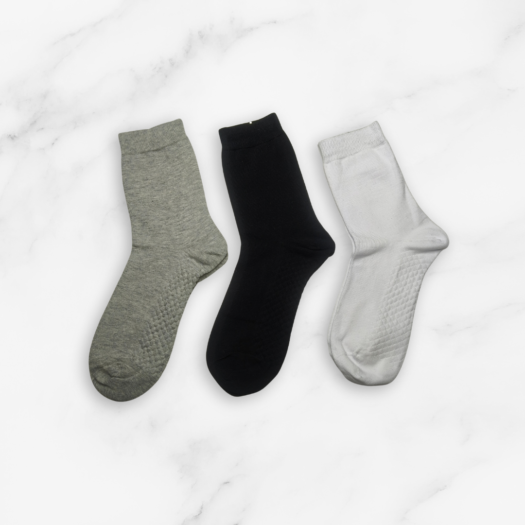 [10165] - 3 Pairs Men’s Cotton Blend High-Cut Crew Socks – Breathable, Cushioned & Sweat-Absorbing _1