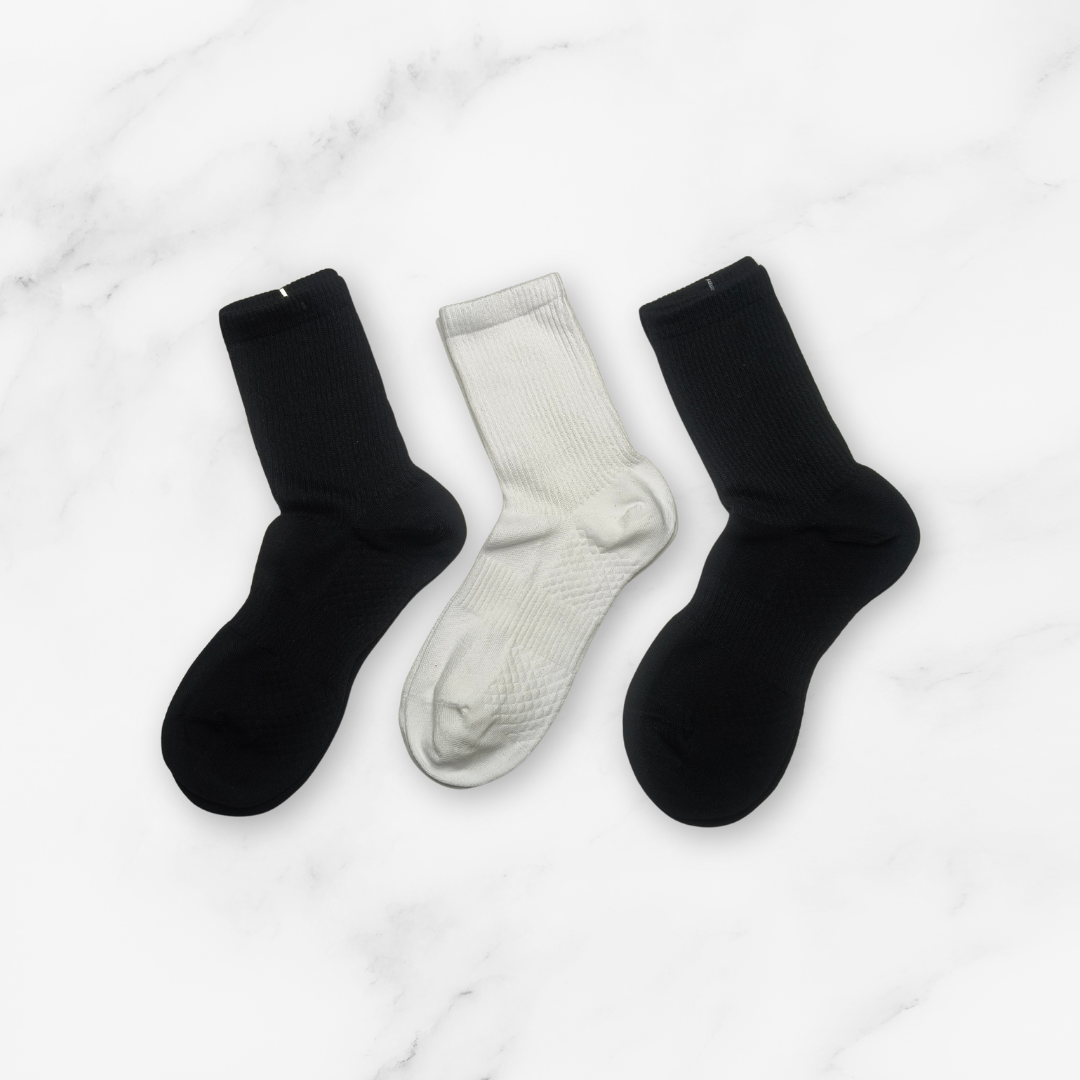 [10165] - 3 Pairs Men’s Cotton Blend High-Cut Crew Socks – Breathable, Cushioned & Sweat-Absorbing _2