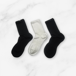 [10165] - 3 Pairs Men’s Cotton Blend High-Cut Crew Socks – Breathable, Cushioned & Sweat-Absorbing 