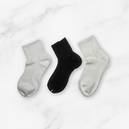 [10163] - 3 Pairs Men’s Cotton Blend Crew Socks – Breathable, Sweat-Absorbing & Minimal 