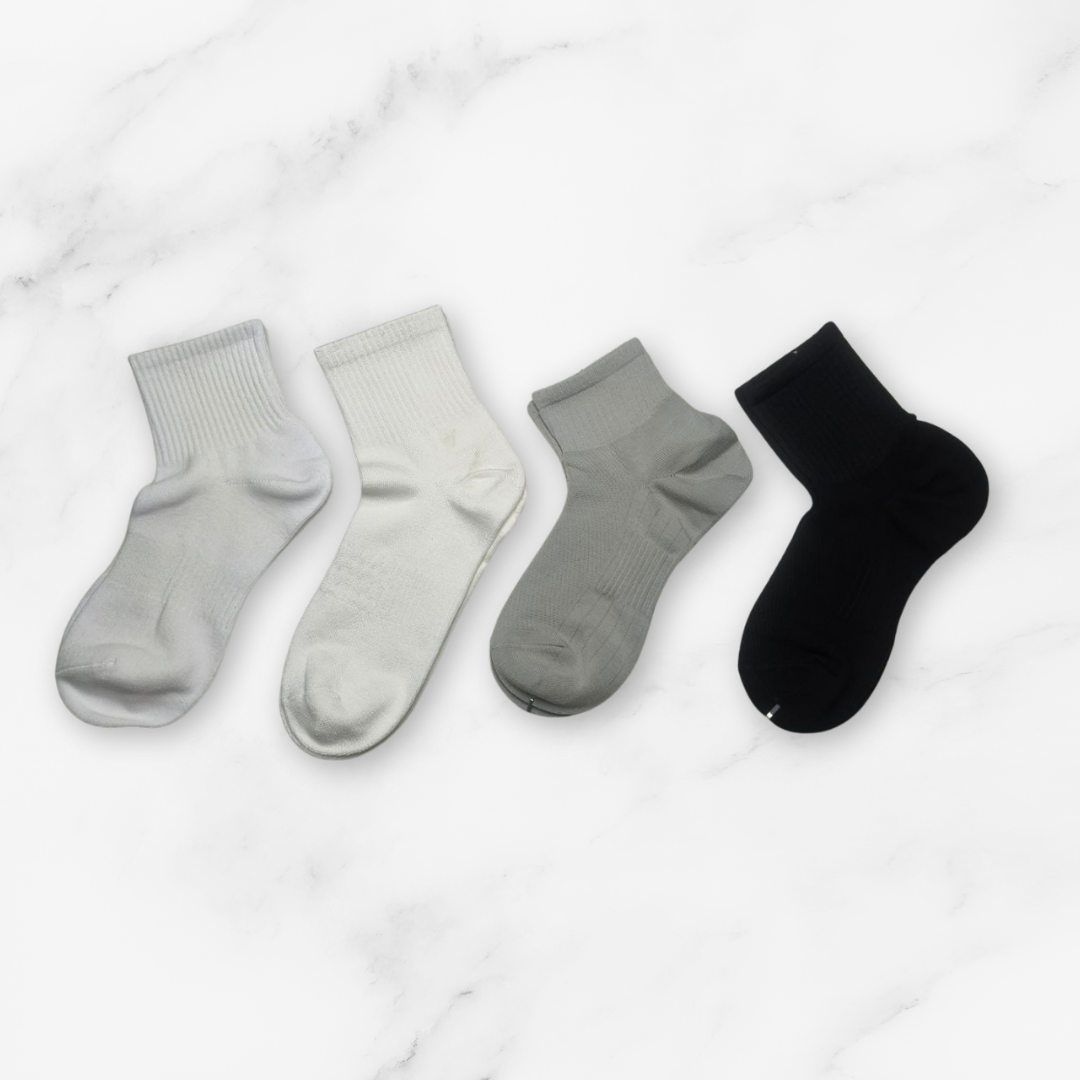 [10163] - 3 Pairs Men’s Cotton Blend Crew Socks – Breathable, Sweat-Absorbing & Minimal _1