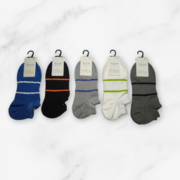 [10160] - 5 Pairs Men’s Cotton Blend Low-Cut Ankle Socks – Soft, Breathable & Minimal 