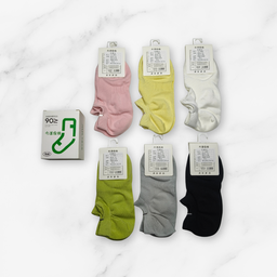 [10159] - 6 Pairs Women’s High-Cotton Low-Cut Ankle Socks – Breathable, Sweat-Absorbing & Minimal 