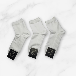 [10154] - 3 Pairs Men’s Cotton Blend Crew Socks – Odor-Resistant, Breathable & Minimal 